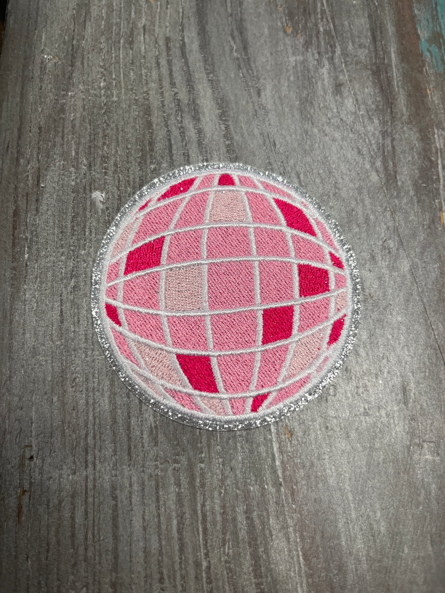 The Pink Disco Ball Glitter Patch Trucker Hat Patch Iron On