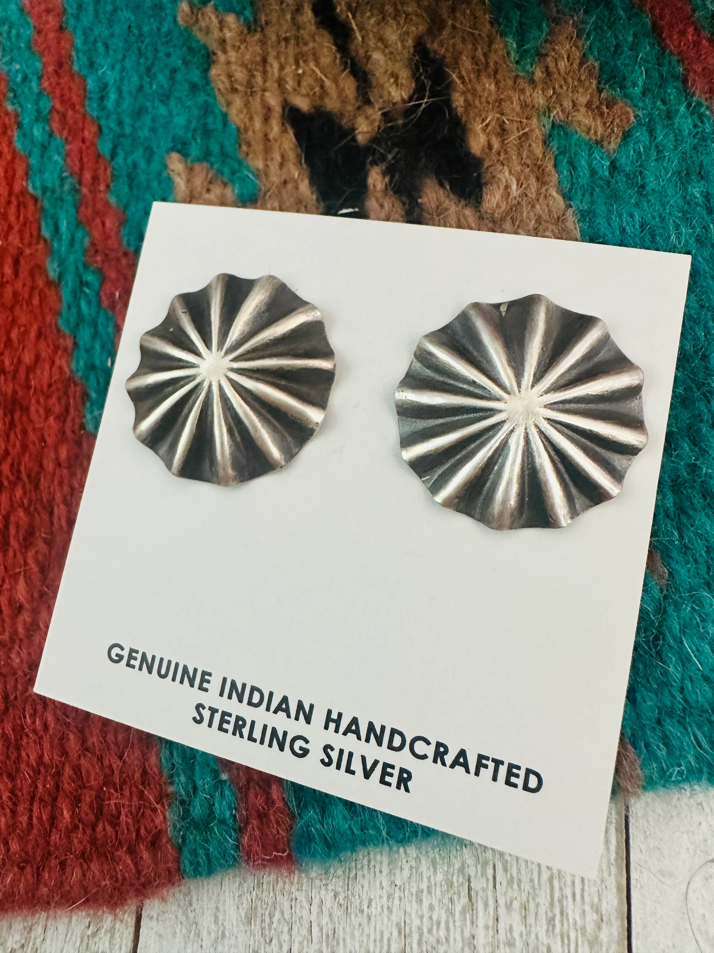 The Navajo Silver Concho Earrings
