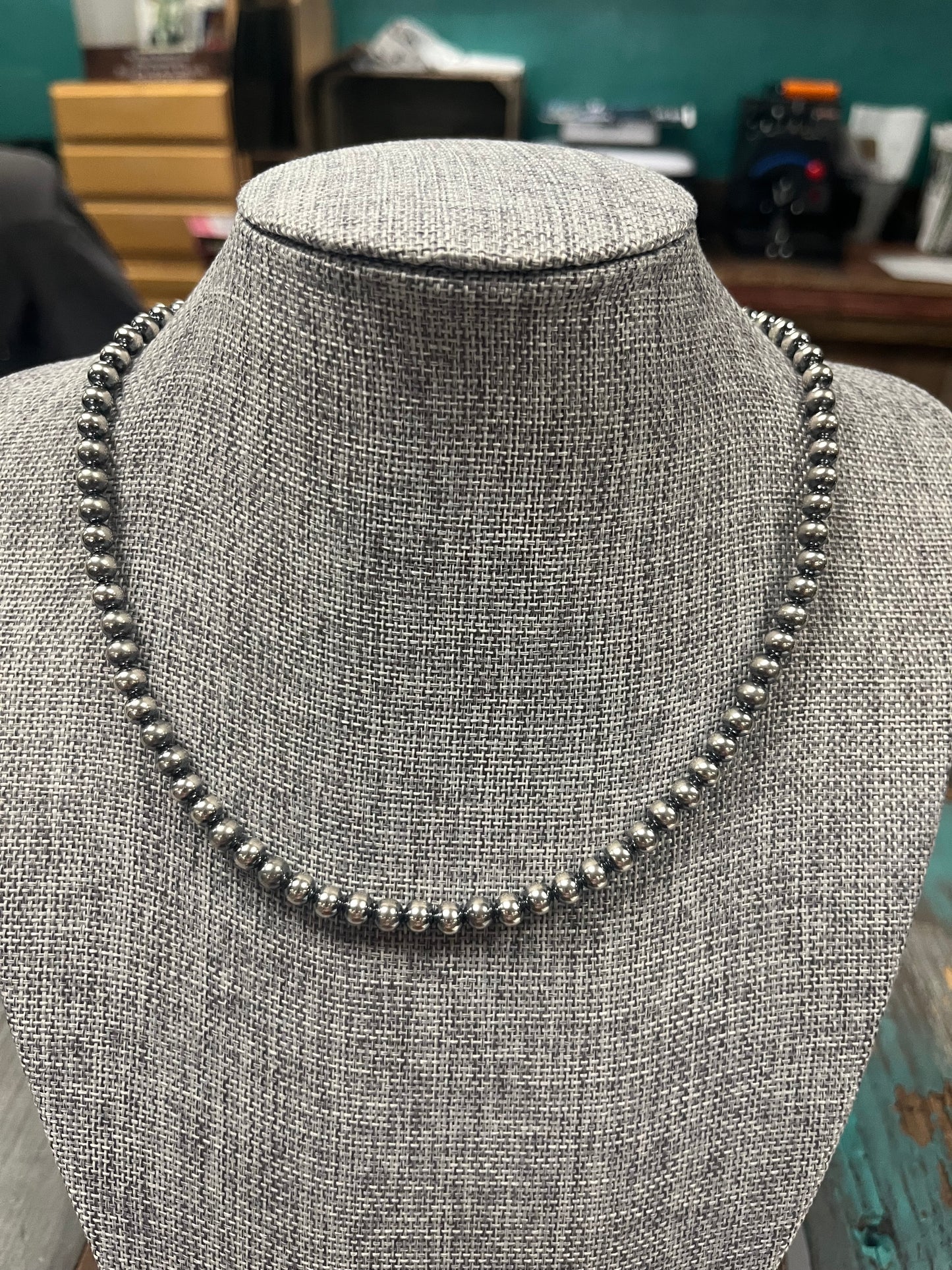 Sterling Silver Navajo Pearl Necklace (6mm)