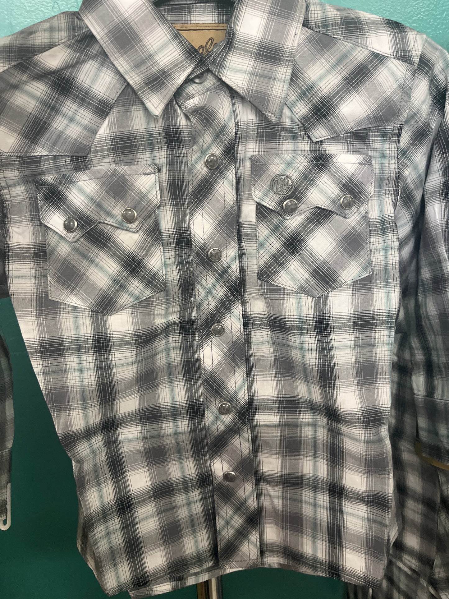 Boy's Wrangler Retro® Western Snap Plaid Shirt with Front Sawtooth Pockets