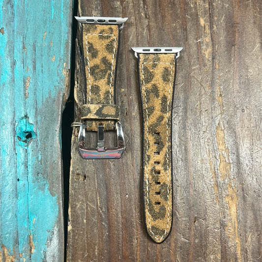 Leather Apple Watch  Cheetah Print Band