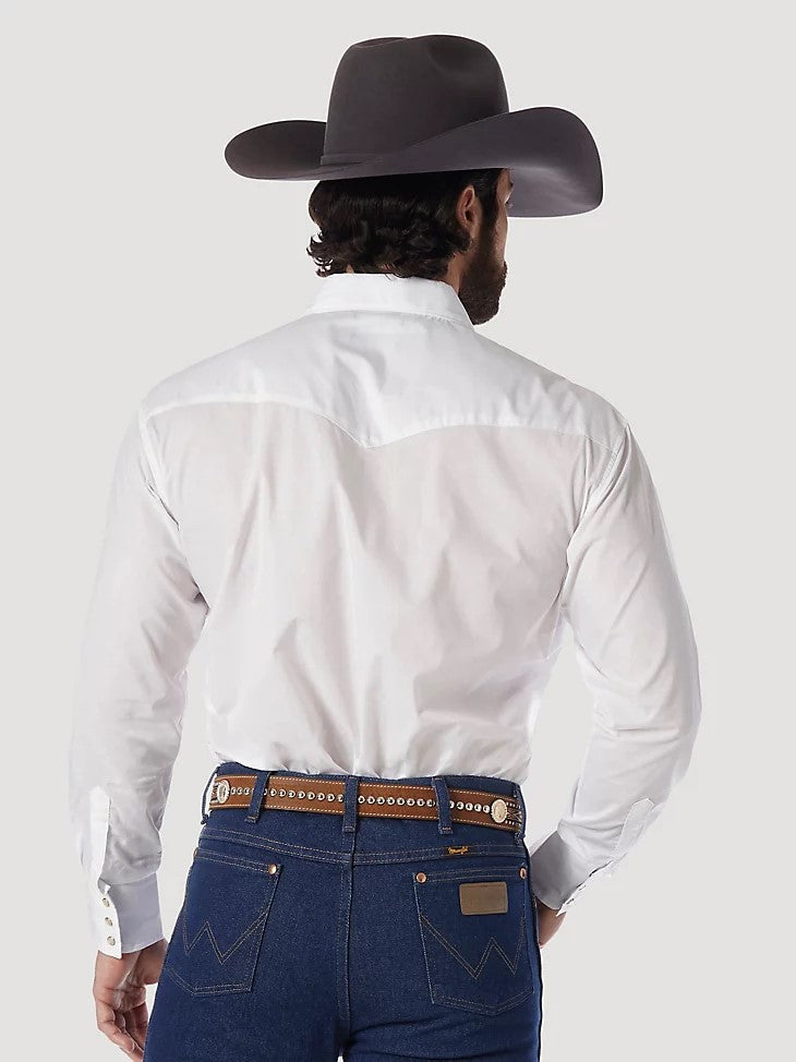 The Wrangler White Button up Long Sleeve Shirt