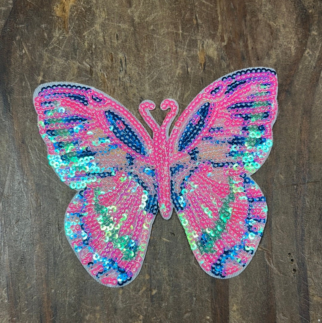 The Pink Sequin Butterfly Patch