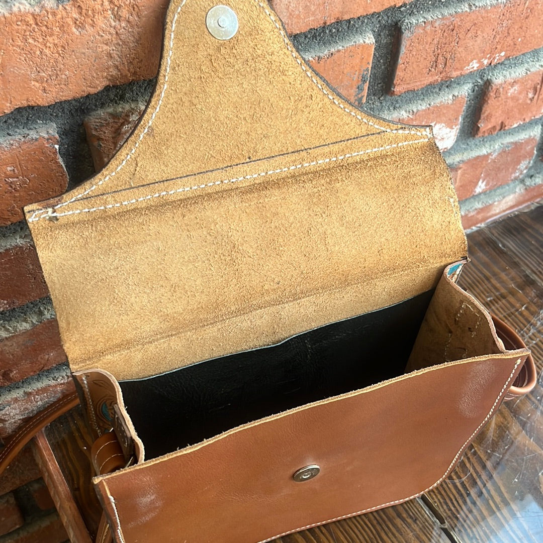 Handmade Leather Squared Off Purse