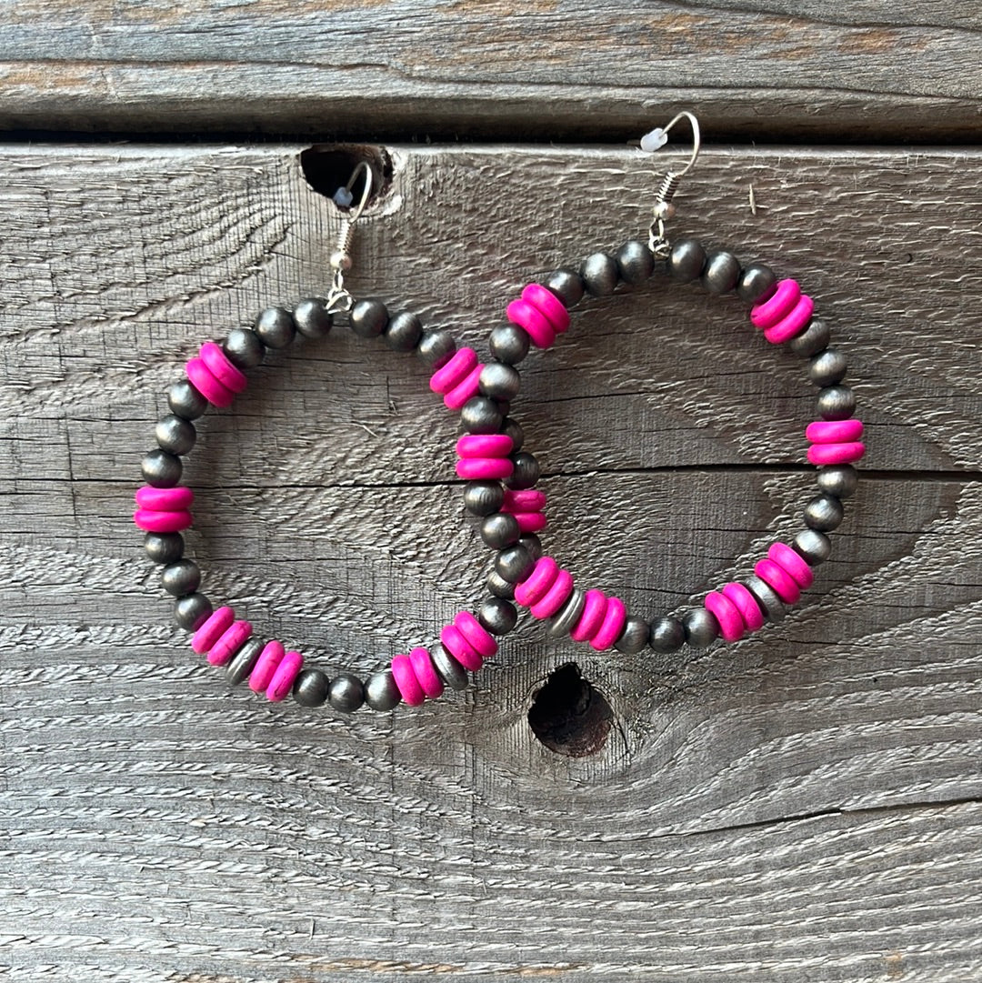The Beaded Hoop Earrings (Multiple Colors)