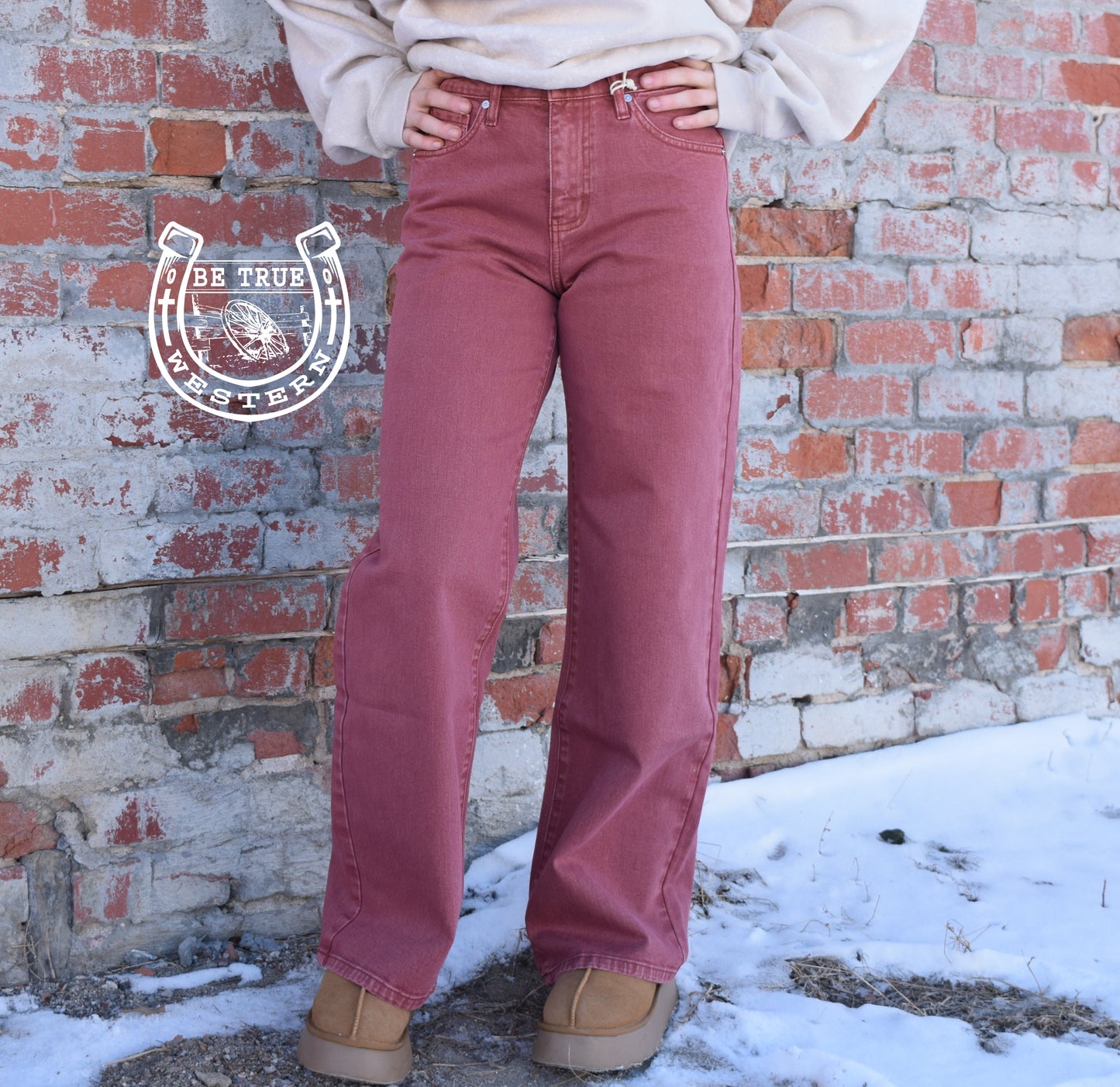 The Aveline Rust High Rise Wide Leg Pants