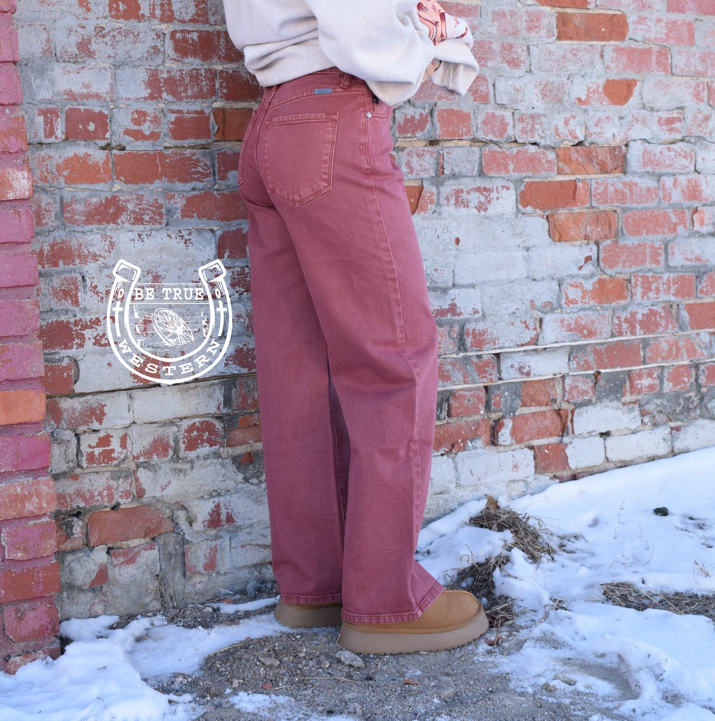 The Aveline Rust High Rise Wide Leg Pants