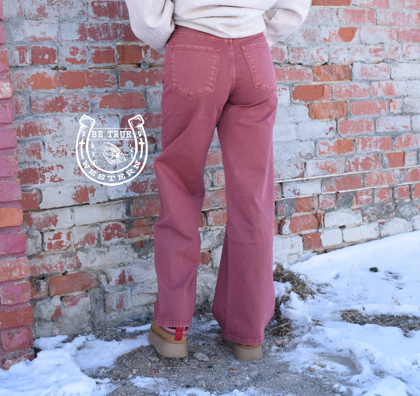 The Aveline Rust High Rise Wide Leg Pants