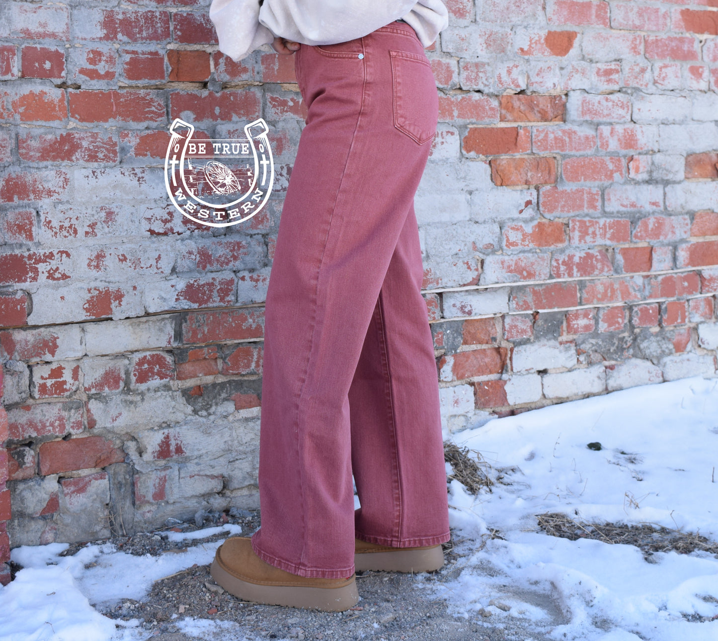 The Aveline Rust High Rise Wide Leg Pants