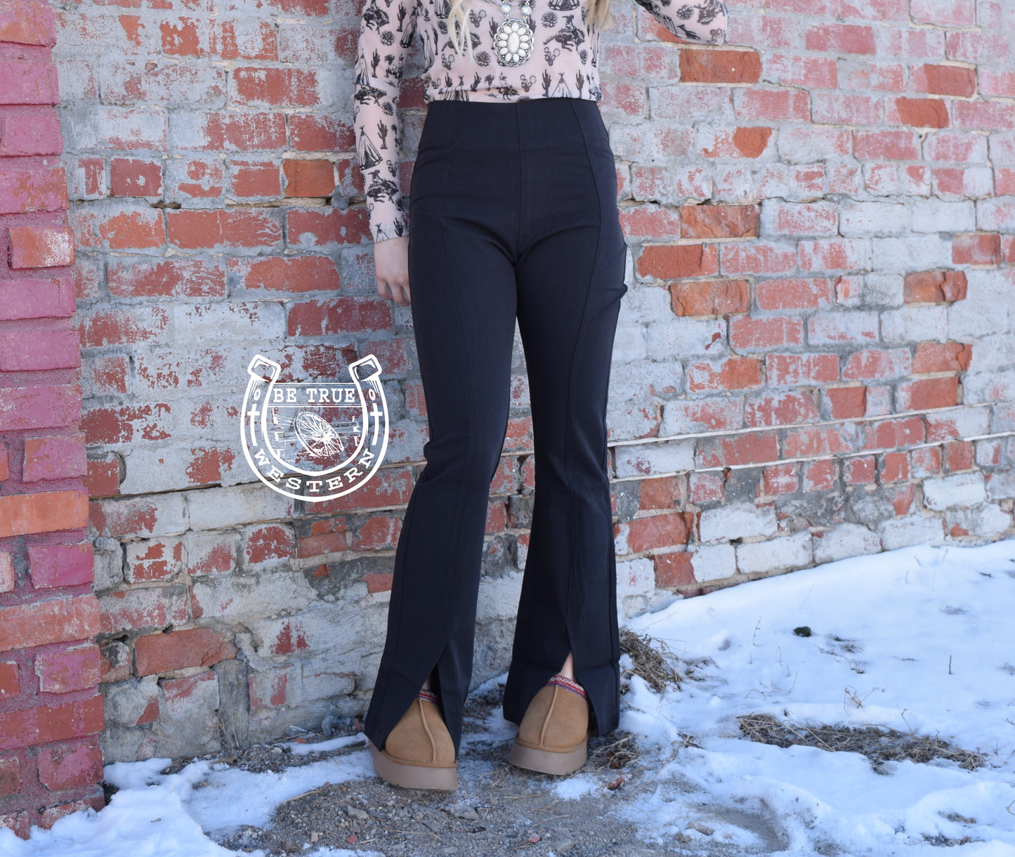 The Brenda High Rise Flare Black Satin Pants