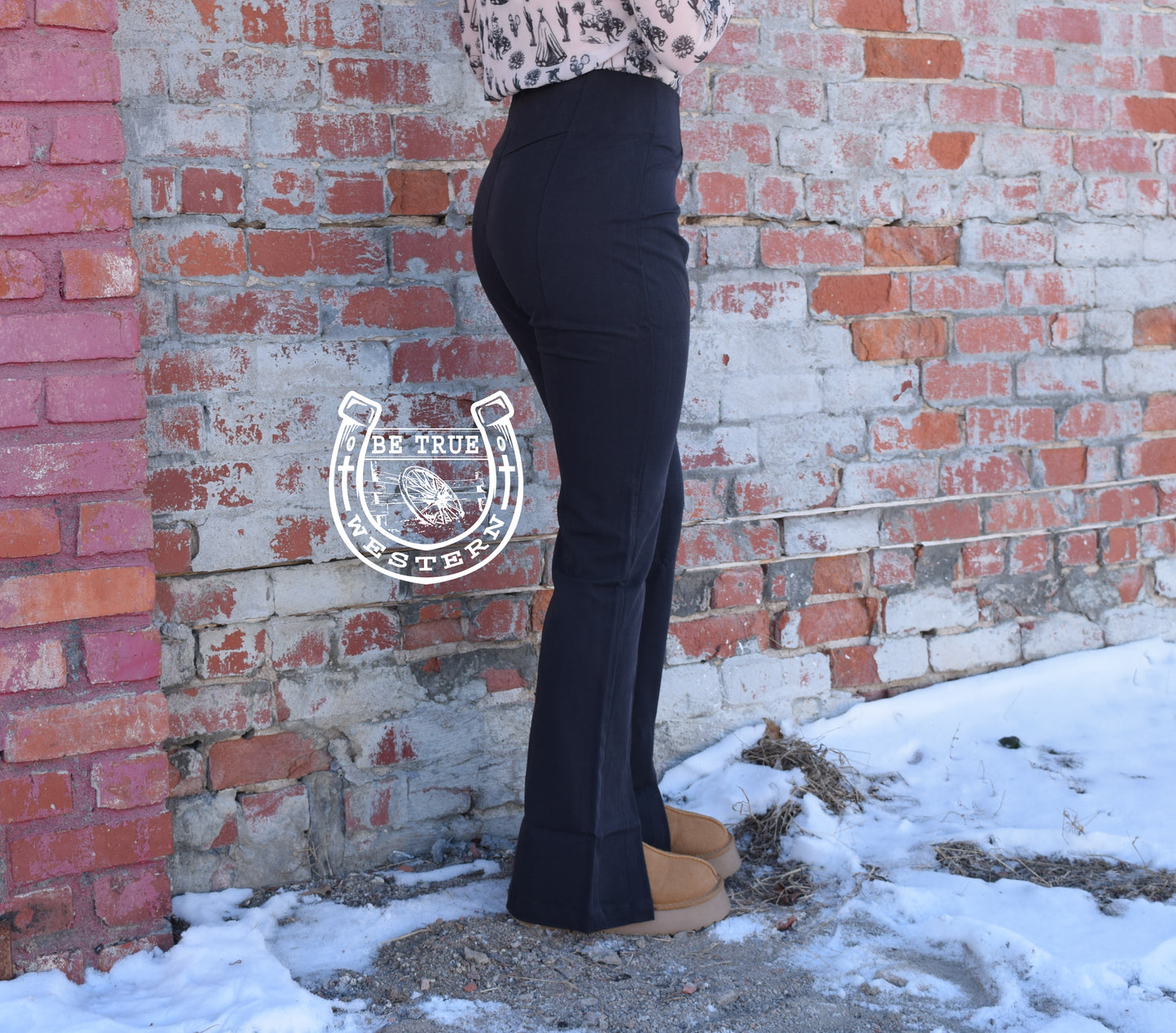 The Brenda High Rise Flare Black Satin Pants