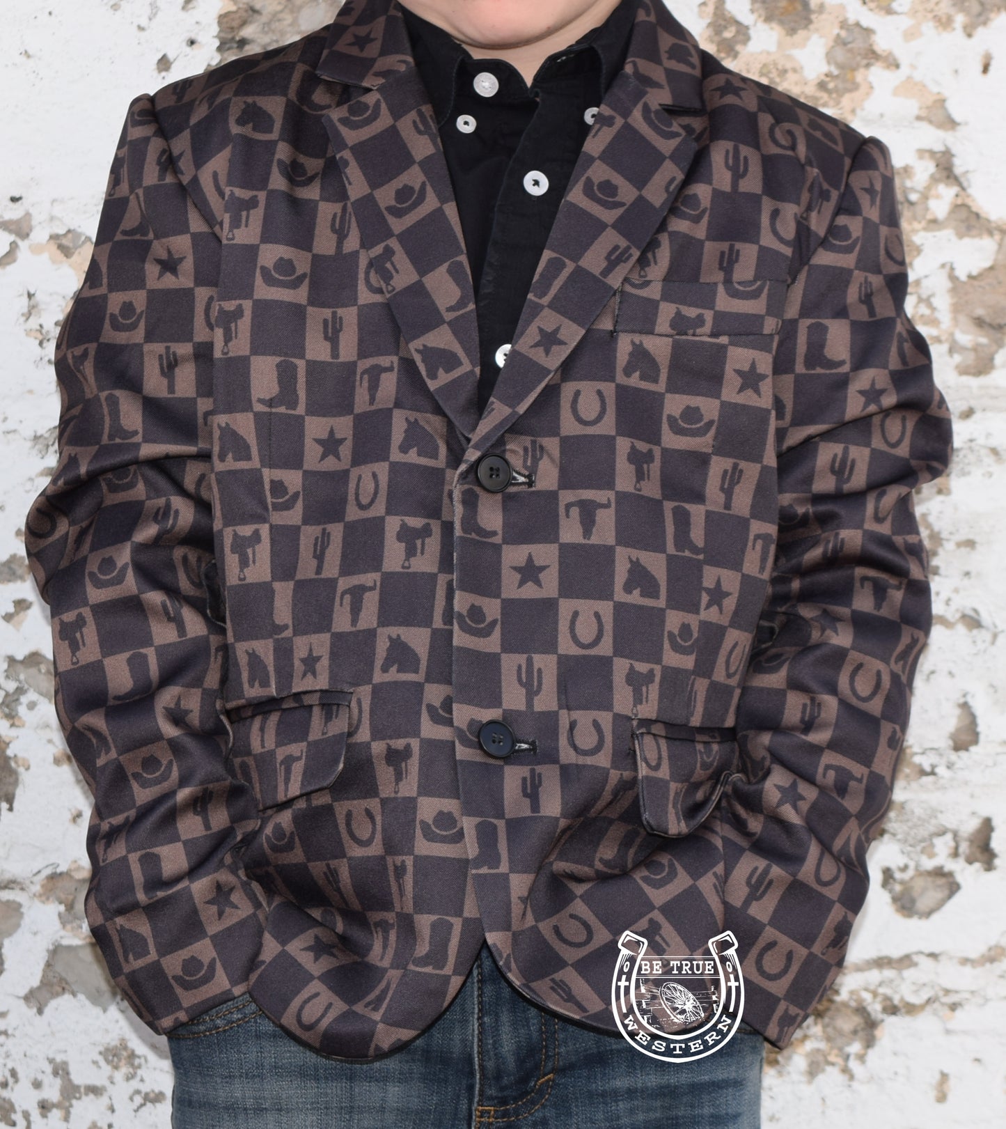 The Keep Em' Punchy Check Kids Sports Coat