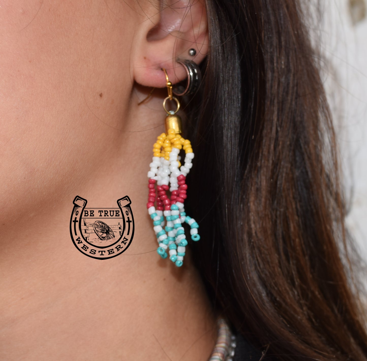 The Fire-Creek White Seed Bead Necklace and Earring Set