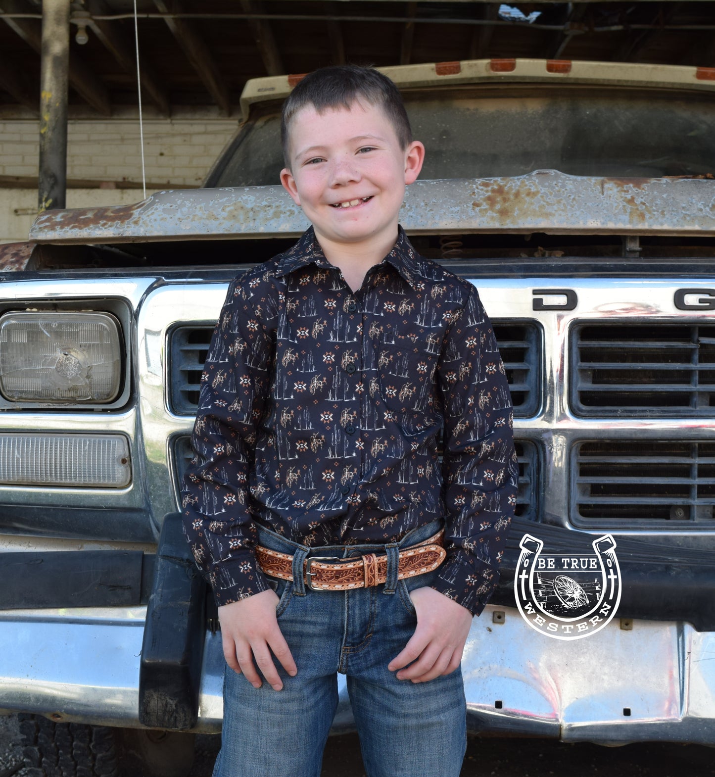 The Saddle Buster Long Sleeve Kids Shirt