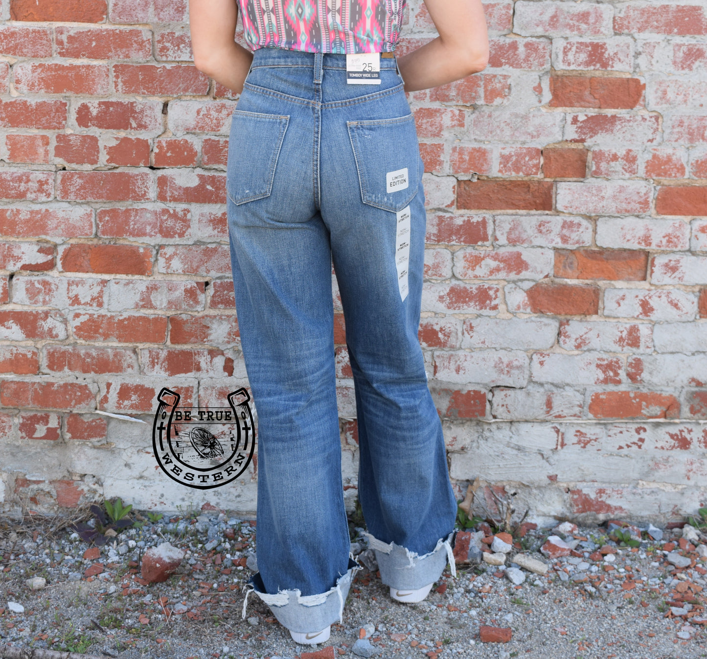 The Ariat Ultra High Rise Tomboy Haiti Distressed Wide Jean