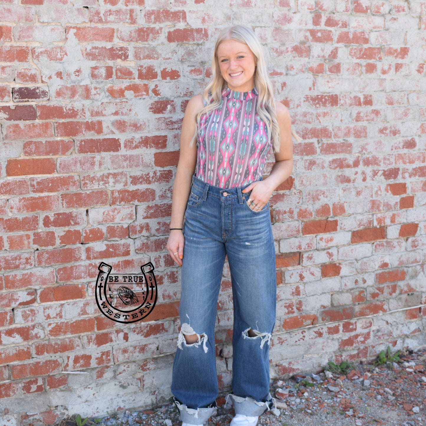 The Ariat Ultra High Rise Tomboy Haiti Distressed Wide Jean