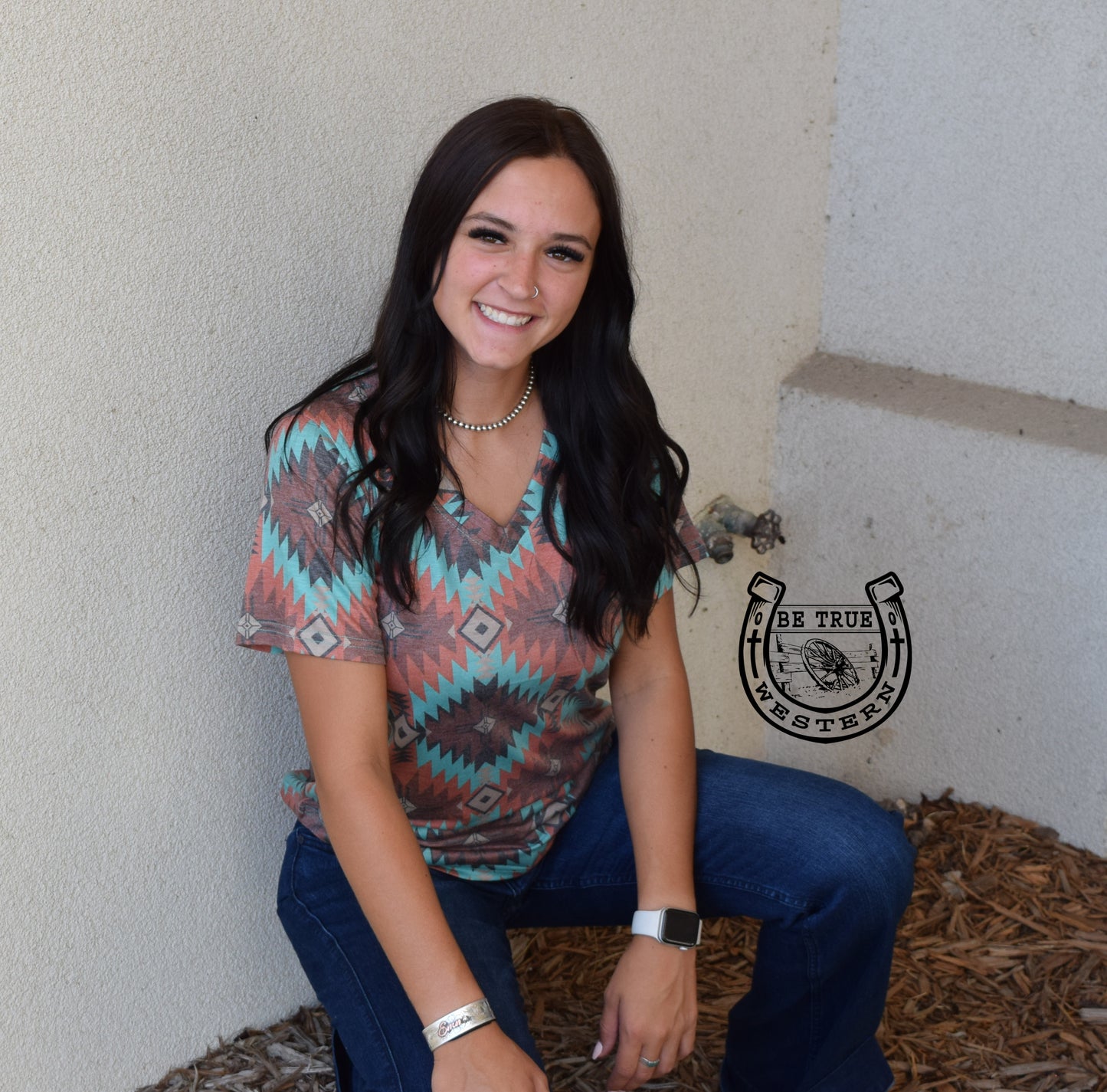 The Gettin' Western Aztec Top