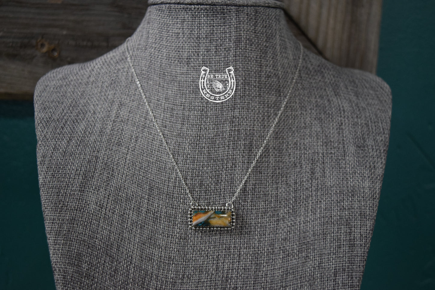 The Multi Colored Small Bar Sterling Silver Necklace