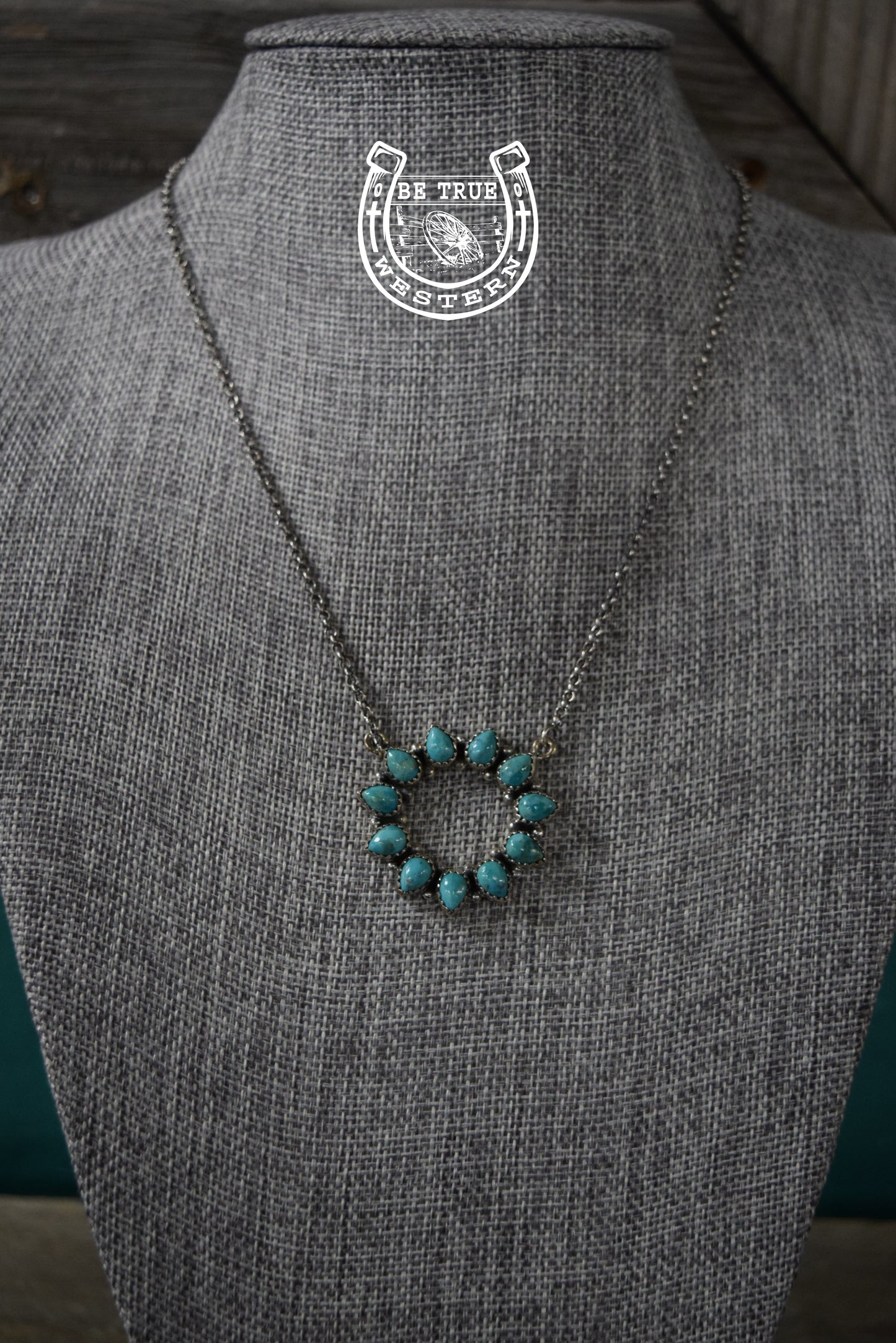 The Turquoise Full Moon Cluster Sterling Silver Necklace