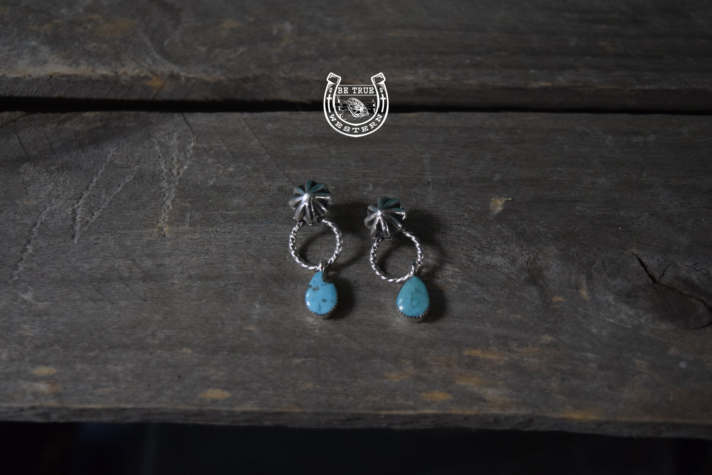 The Turquoise Round Circle Dangle Stud Earrings