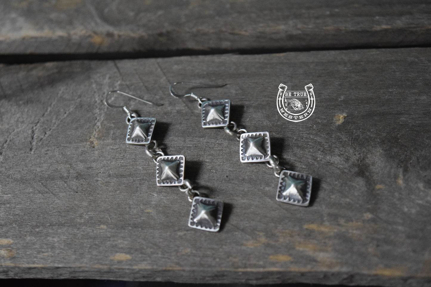 The Triangular Dangle Sterling Silver Earrings