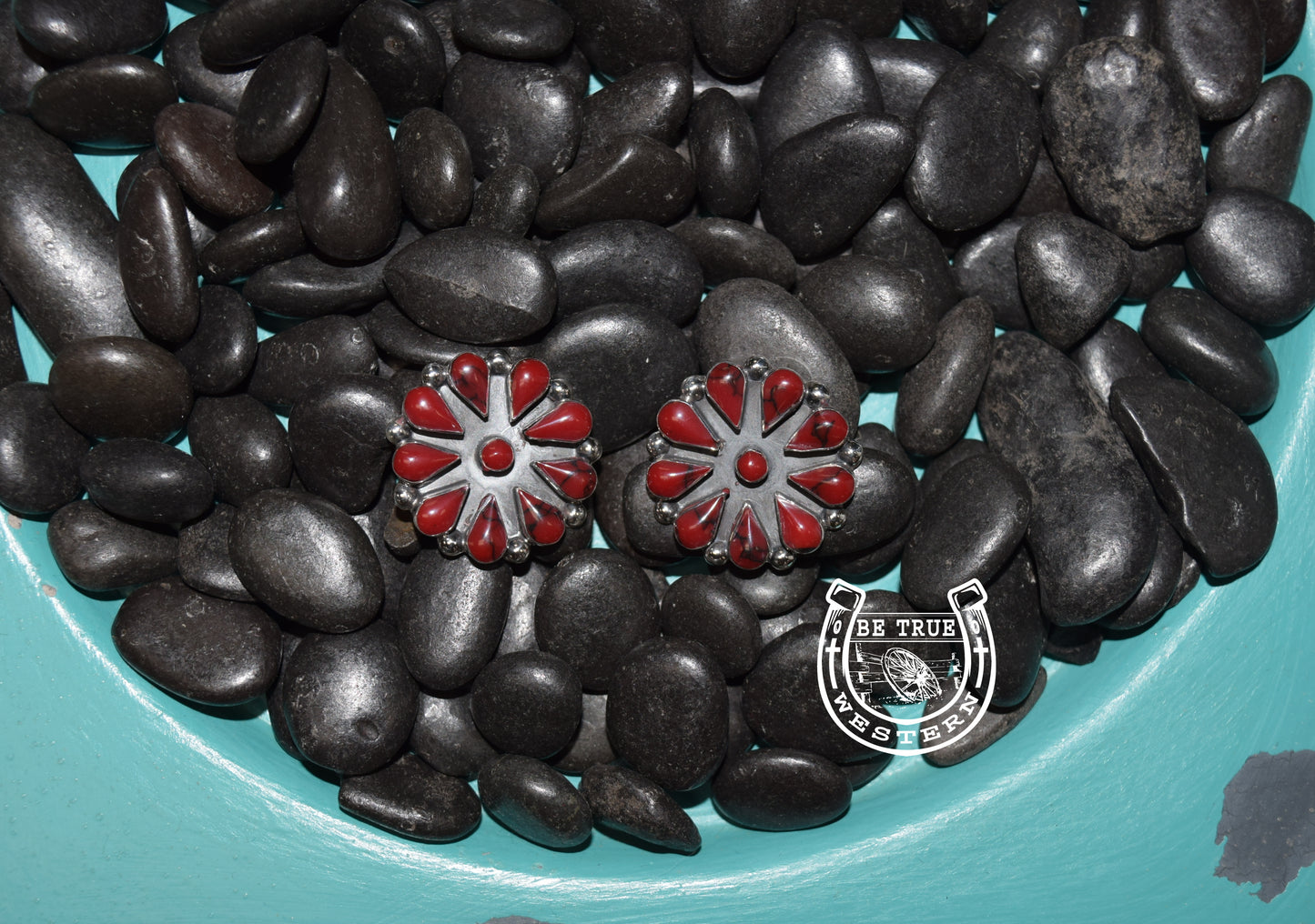 The Red Jasper Circle Cluster Post Earrings