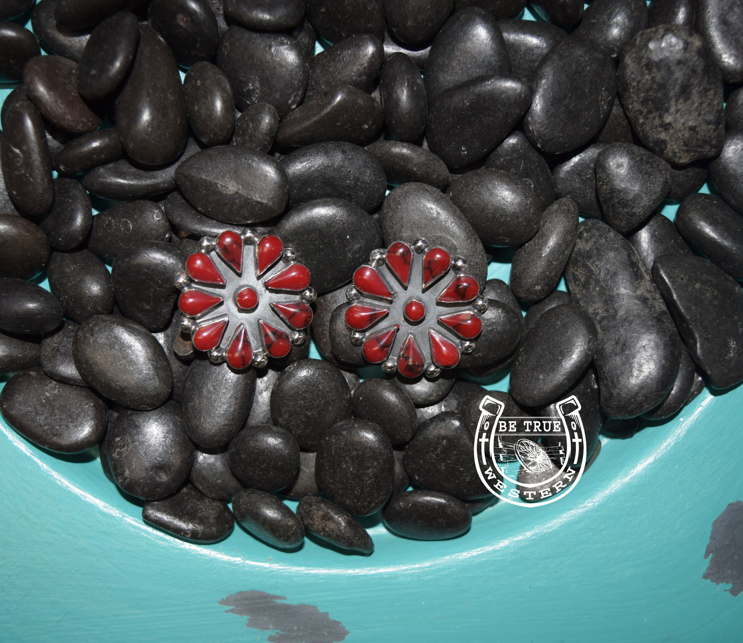 The Red Jasper Circle Cluster Post Earrings