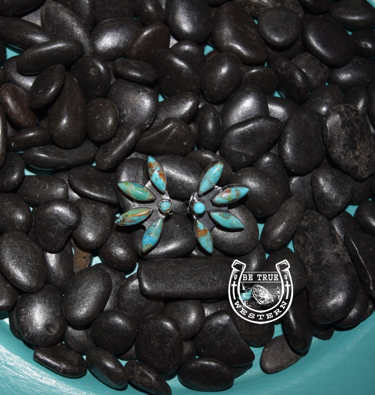 The Howlite Half Flower Post Earrings