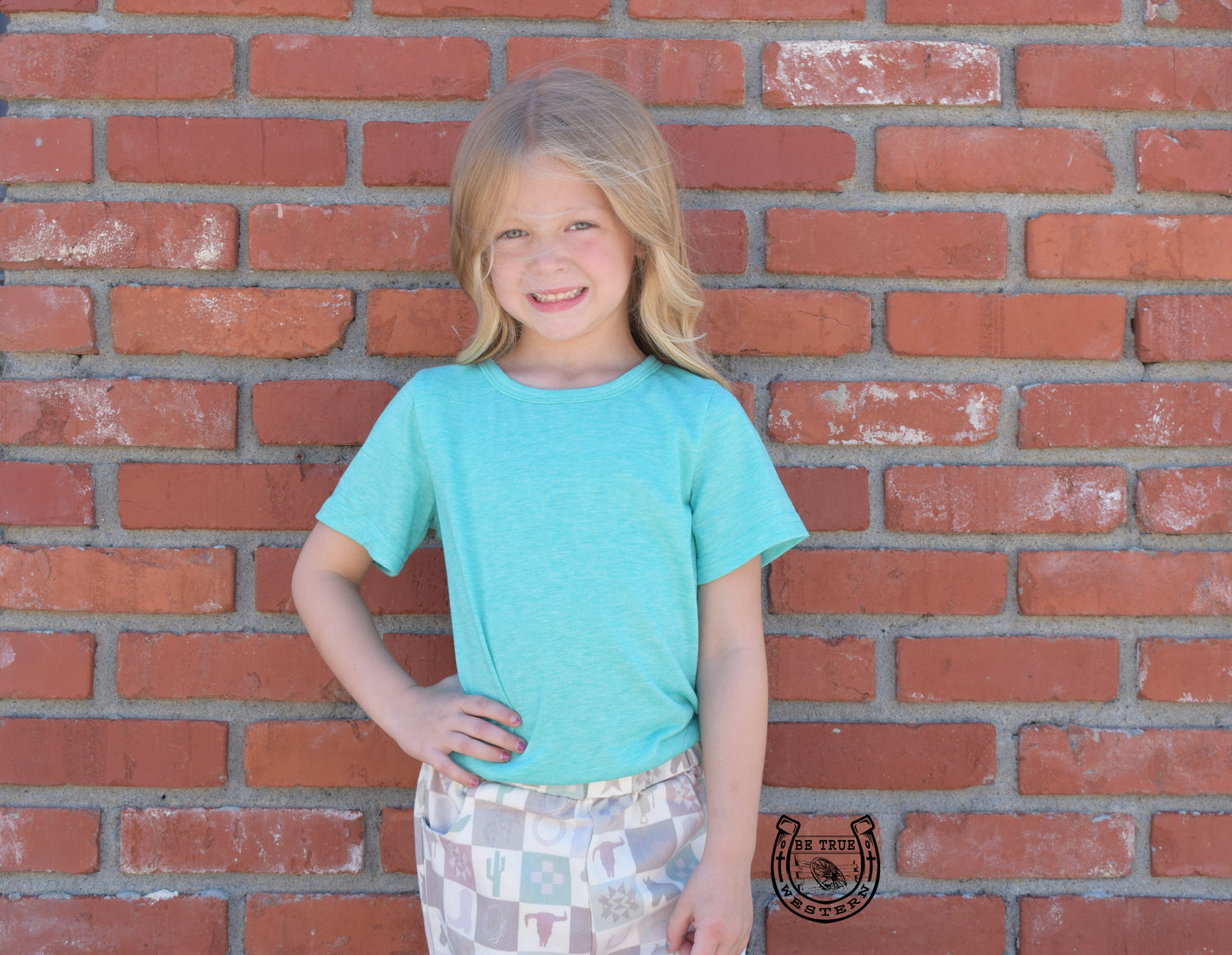 The Girls Simple Sterling Turquoise Top