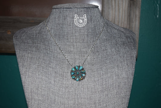 The Circle Turquoise Cluster Necklace
