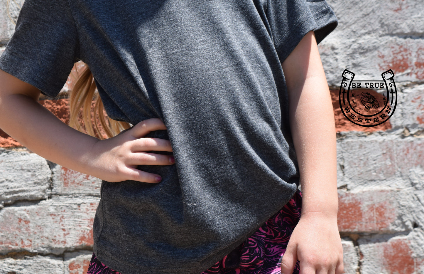 The Girls Simple Sterling Heather Black Top