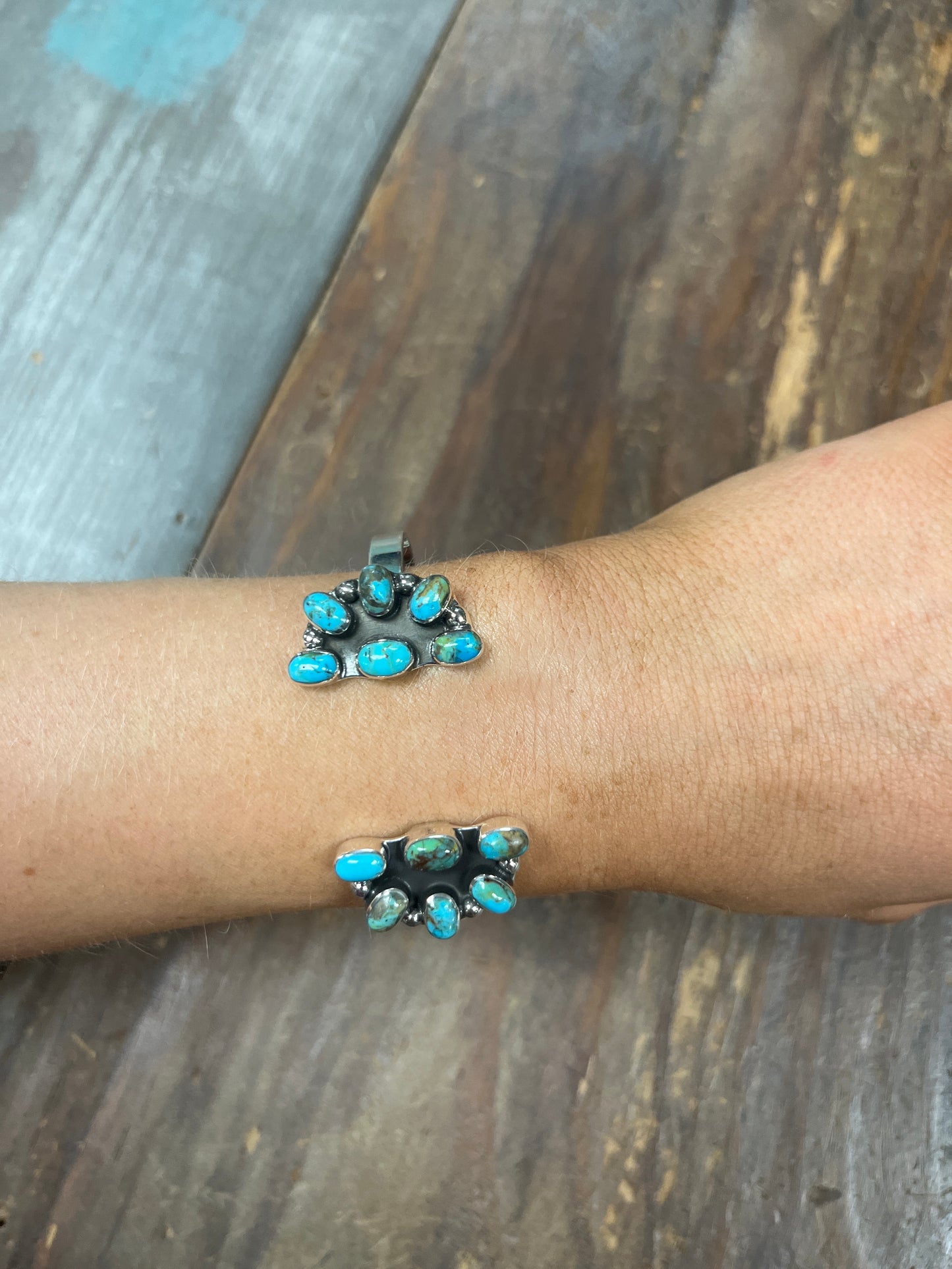 The Turquoise Half Cluster Chunky Cuff