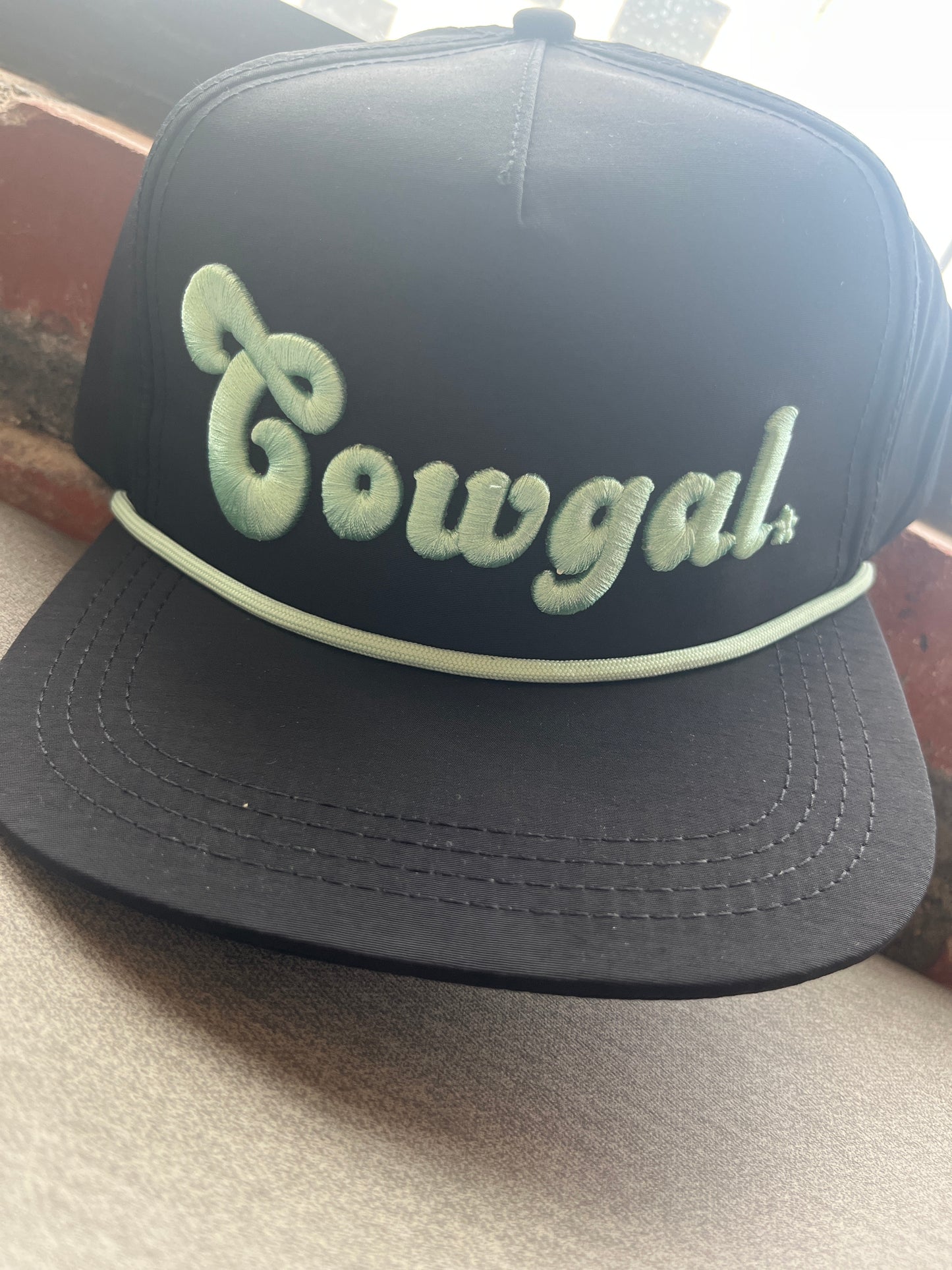 The Black and Teal "Cowgal" Embroidered Hat