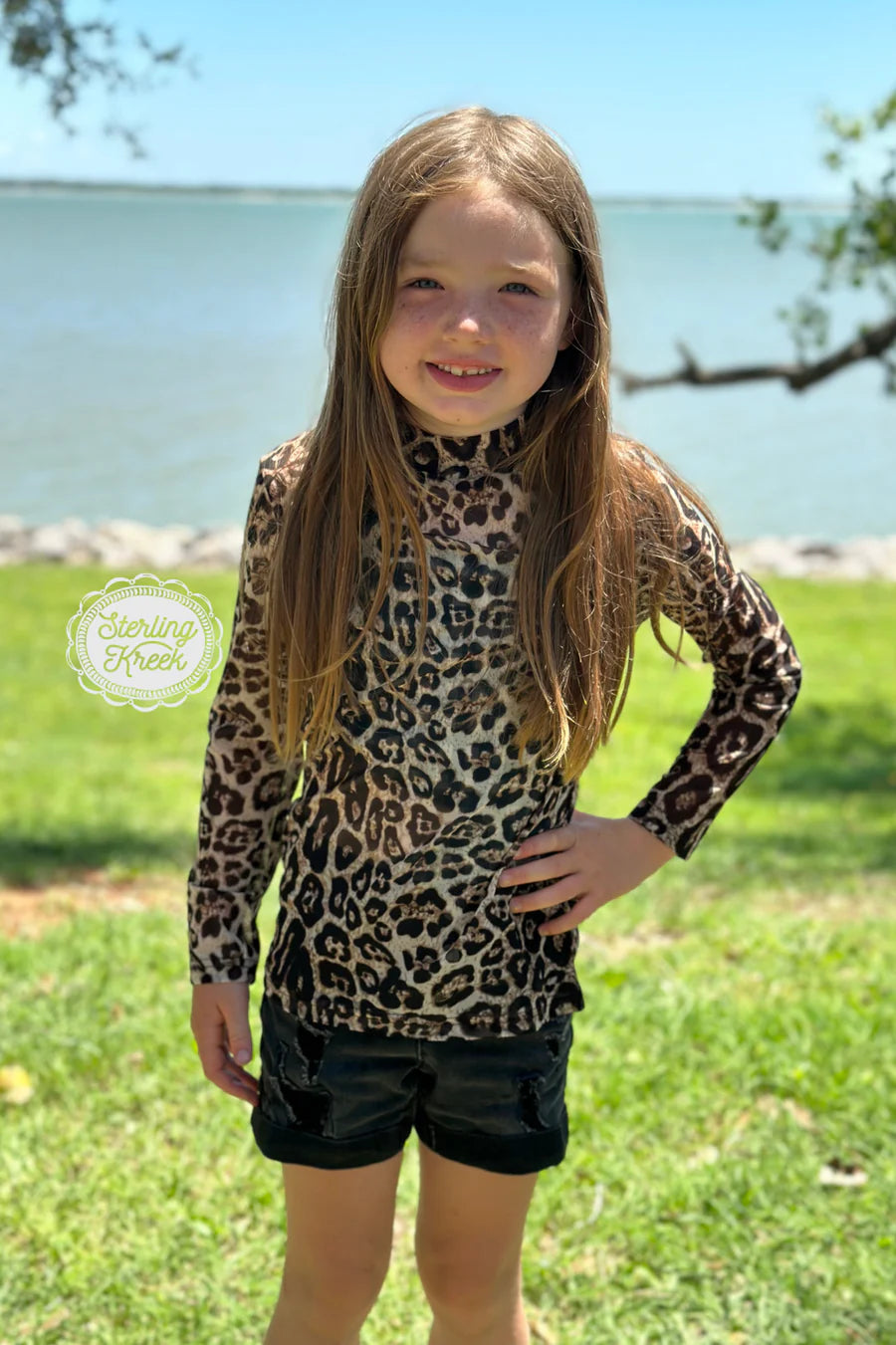 The Kids Hear Me Roar Leopard Mesh Top