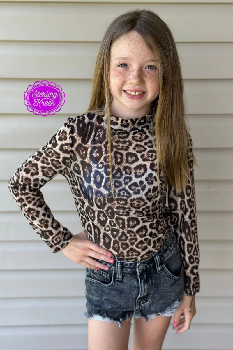 The Kids Hear Me Roar Leopard Mesh Top