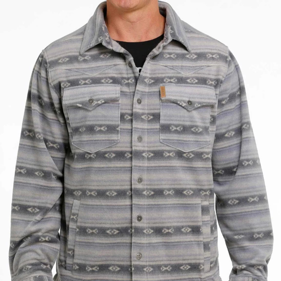 The Mens Cinch Blanket Stripe Polar Fleece Shacket