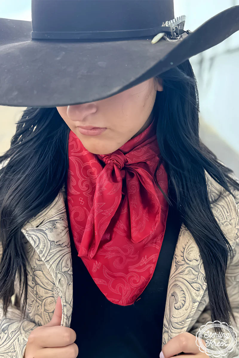 The Red Stitched out Wild Rag (two sizes)
