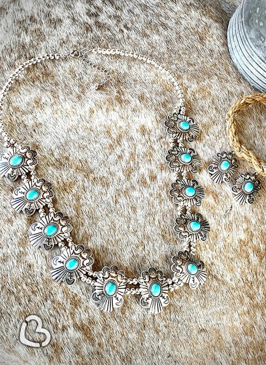 The Annie Navajo Concho Necklace and Earring Set