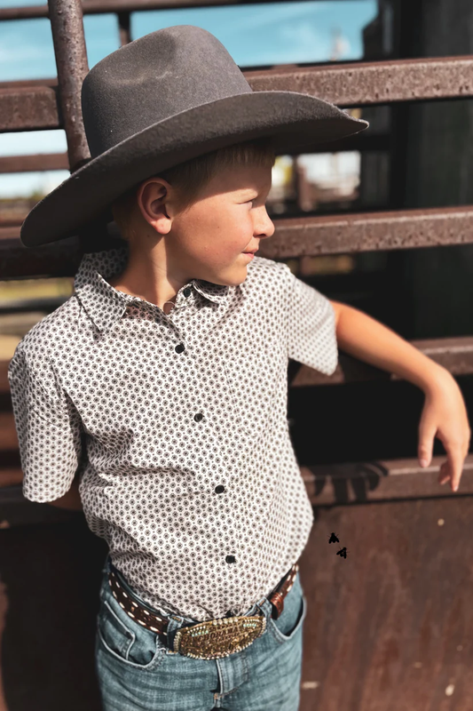 The Kids Southern Draw Short Sleeve Button Down Shirt