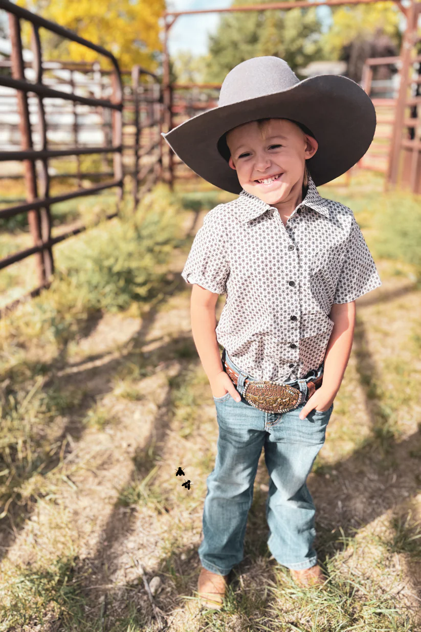 The Kids Southern Draw Short Sleeve Button Down Shirt