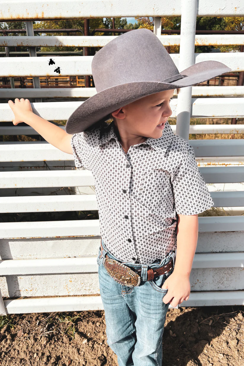 The Kids Southern Draw Short Sleeve Button Down Shirt