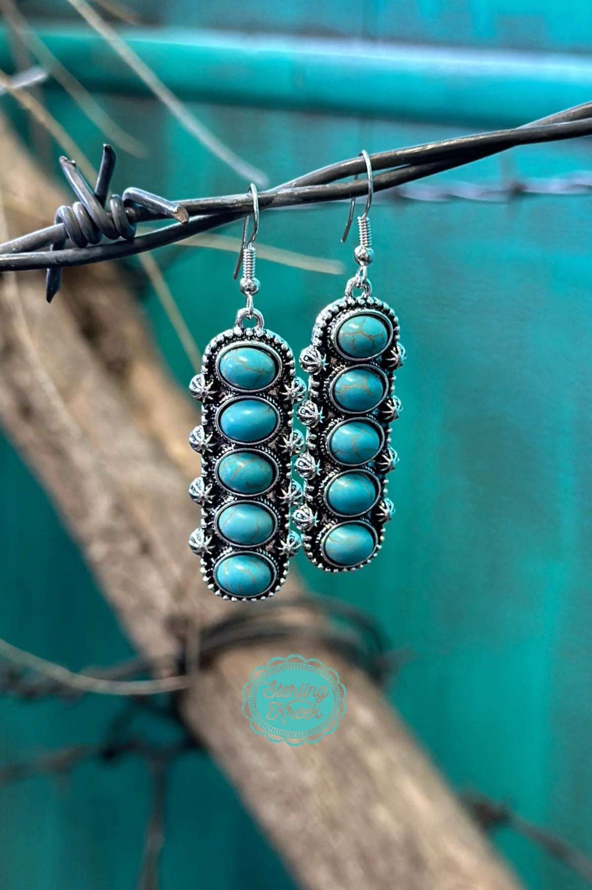 The Cinco Stone Turquoise Earrings