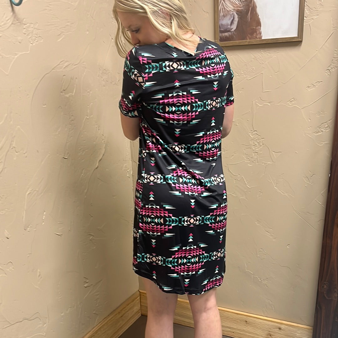 The Southern Nights Aztec Dress