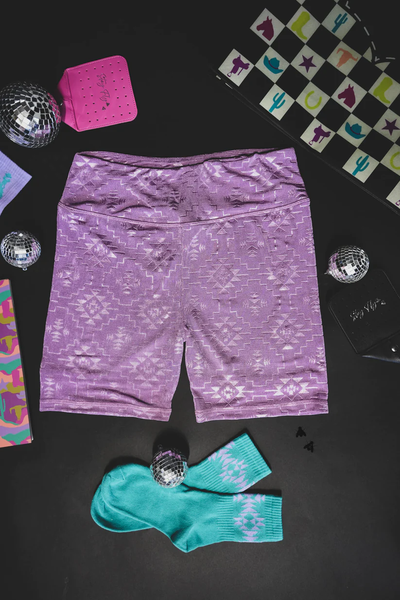 The Chilleville Lavendah Biker Shorts