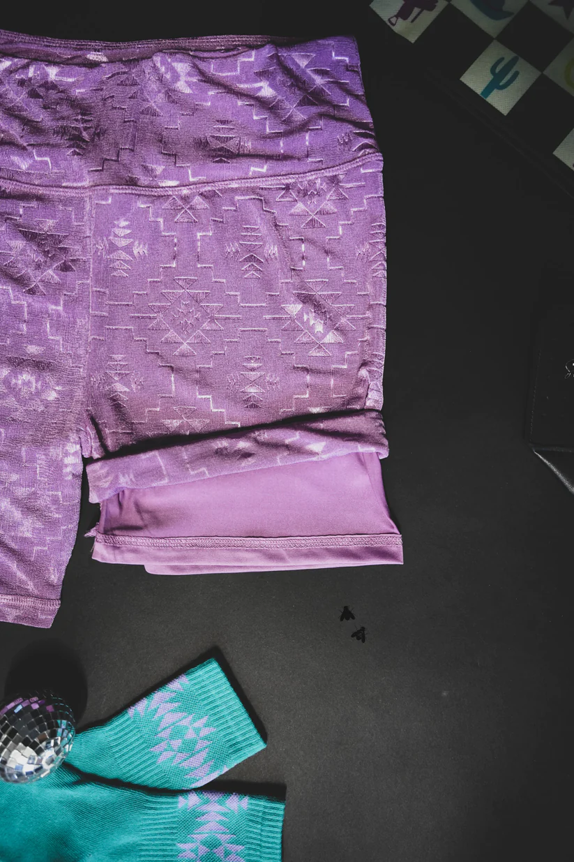 The Chilleville Lavendah Biker Shorts