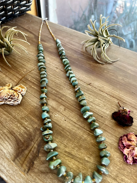 The Green Turquoise Nugget Necklace