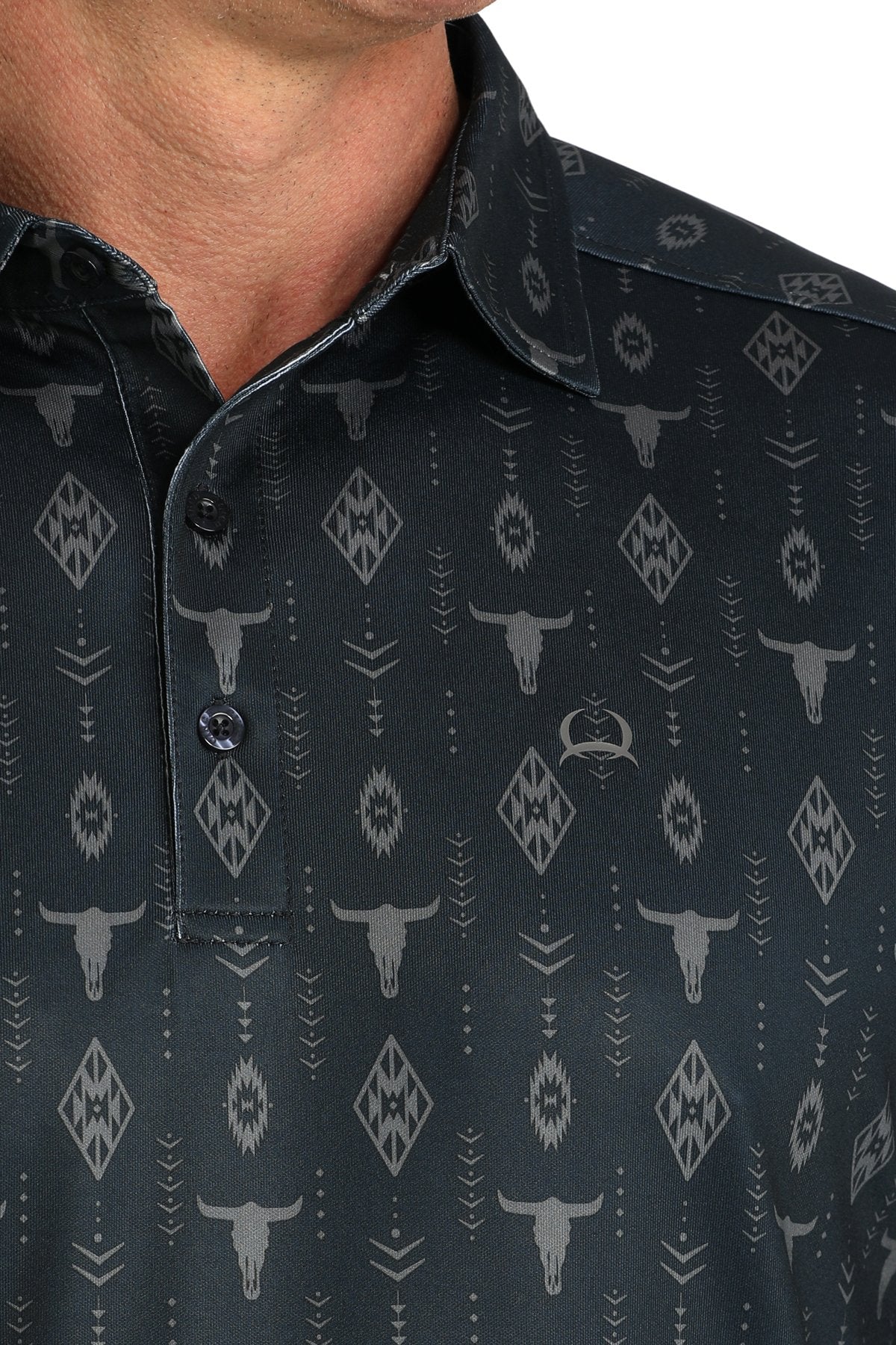 Men's Cinch Bull Skull Polo Shirt