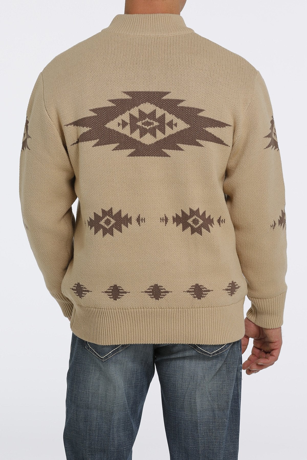 The Cinch Vintage Aztec Khaki Sweater Jacket