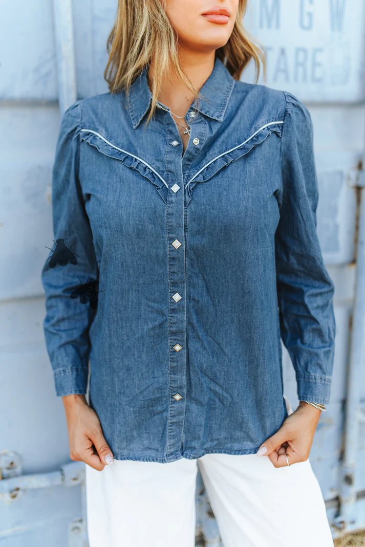 The Dark Rowdy Ruffles Longsleeve Top