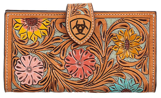 The Multi-Color Sunflower Tooled Wallet